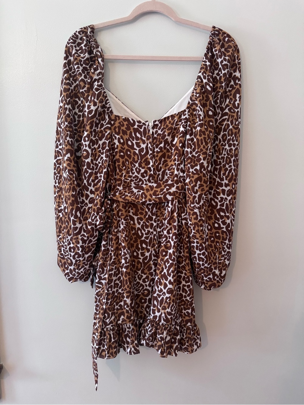 Lilly Pulitzer Leopard Print V-Neck Long Sleeve Mini Dress - Brown - Picture 9 of 9